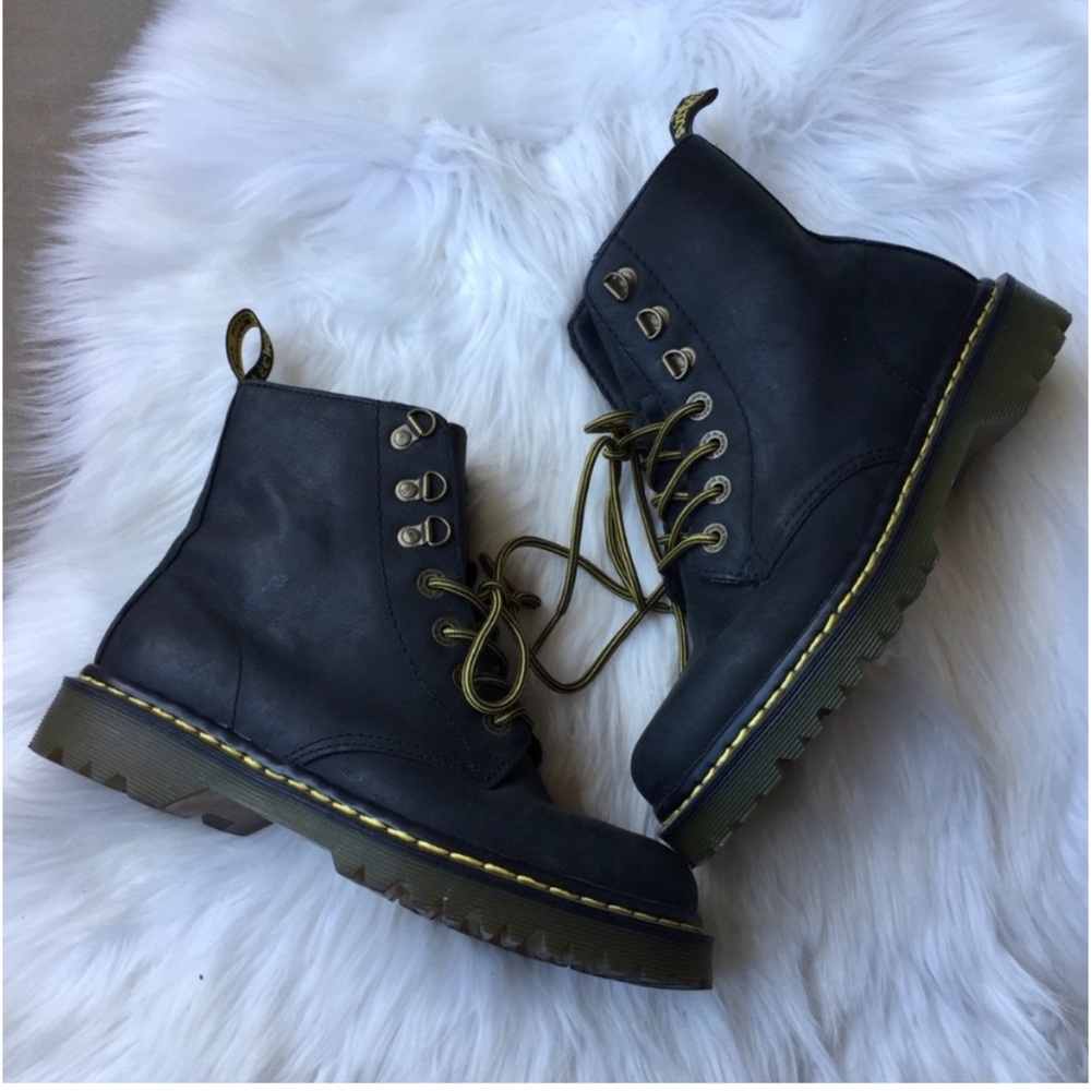 Dr. Martens Luana Leather Combat Boots Black 8